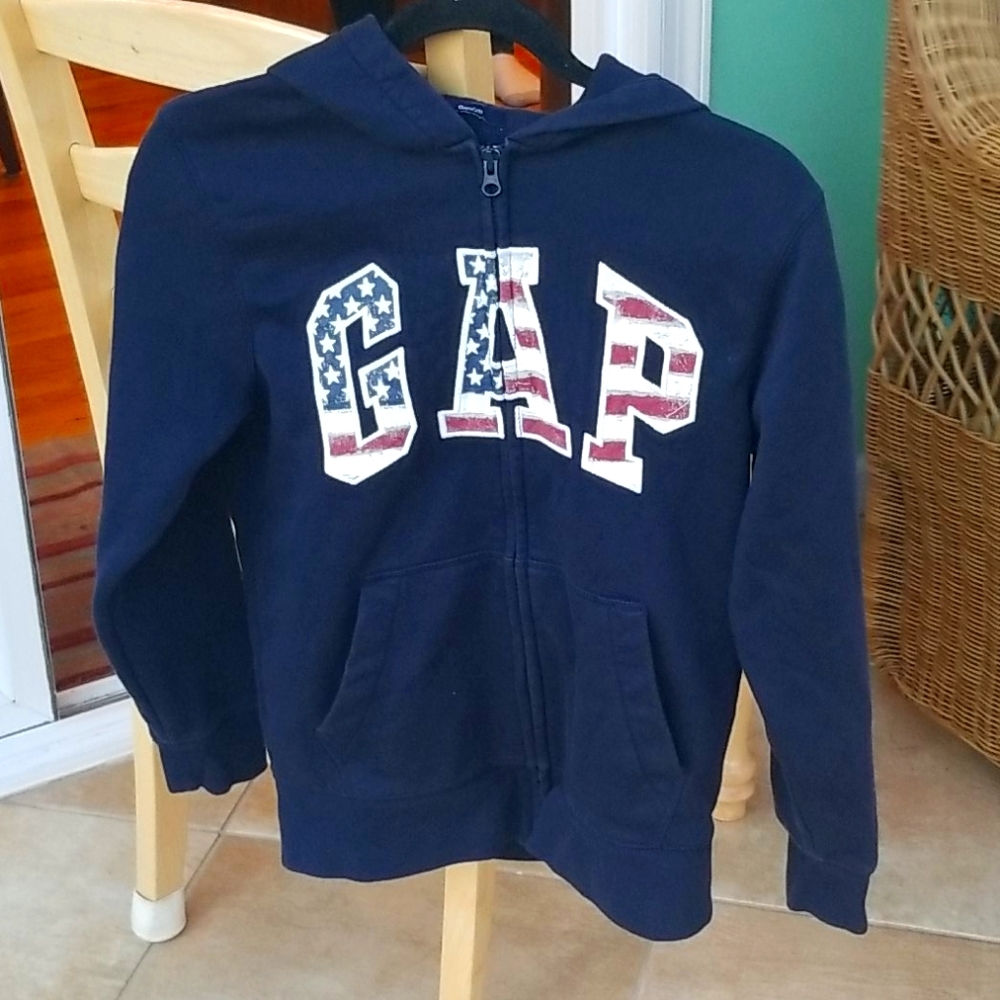 Gap Navy patriotic zippered sweatshirt XL